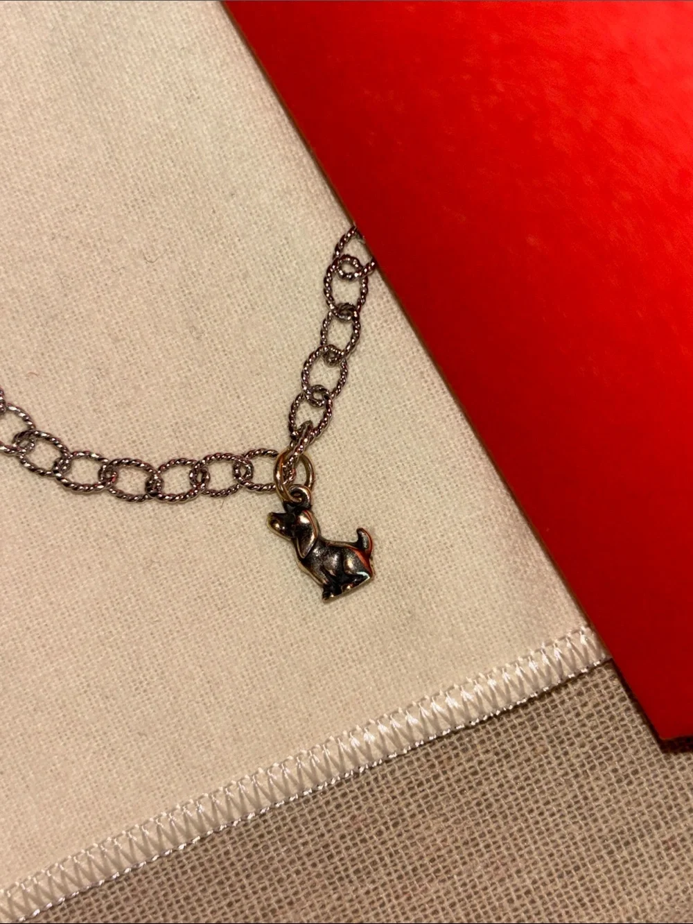 James Avery Twisted Wire Cable Charm Bracelet With 3 Charms